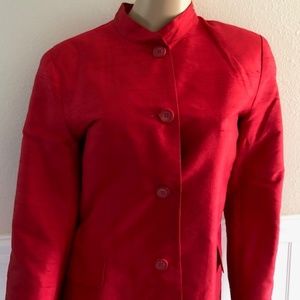 Bob Mackie Studio Silk Lined Jacket in Red. Size 8